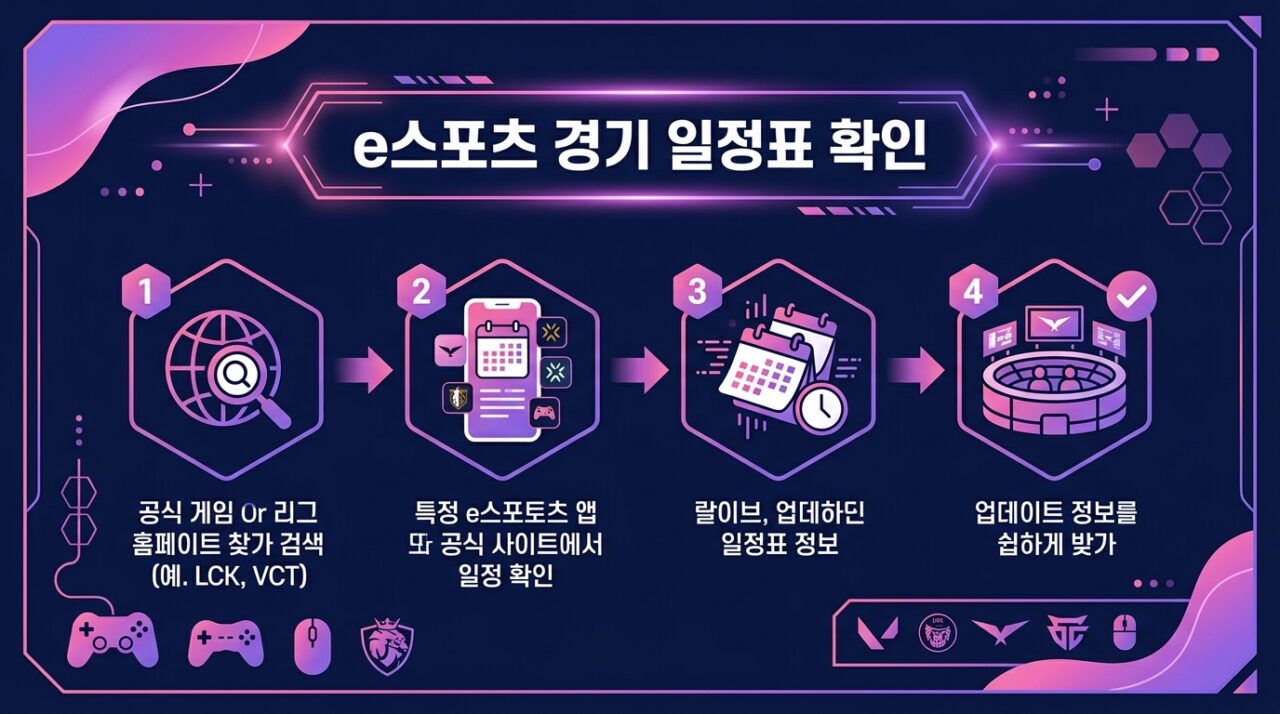 e스포츠 경기 일정표 확인