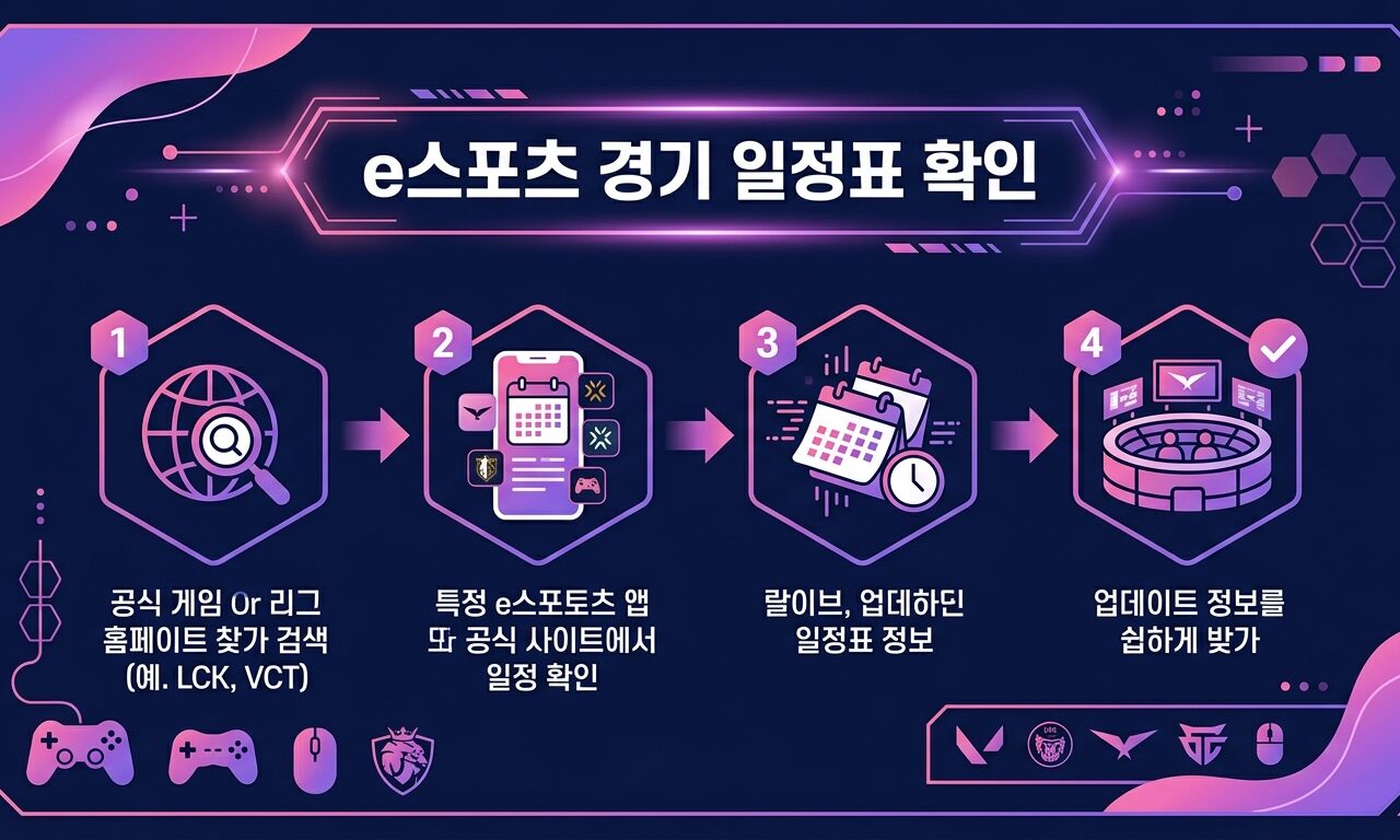 e스포츠 경기 일정표 확인