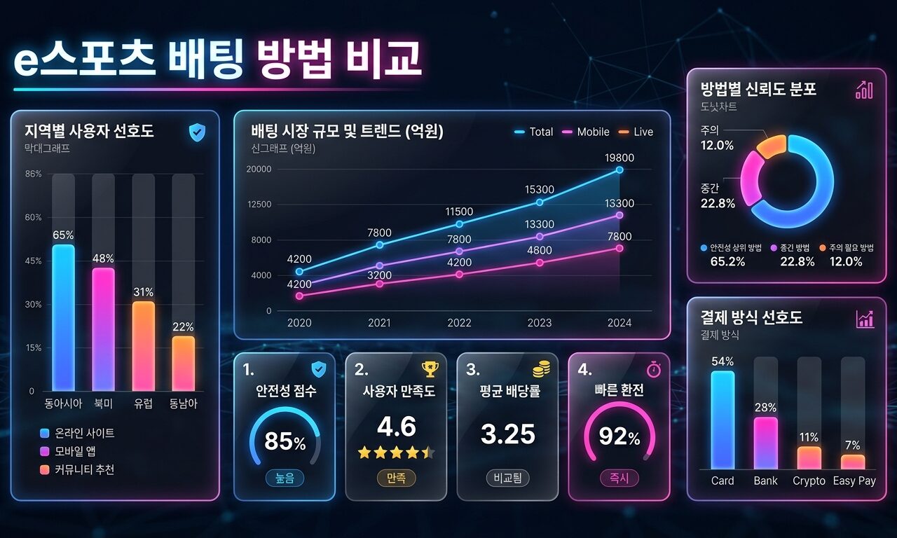 e스포츠 배팅 방법 비교