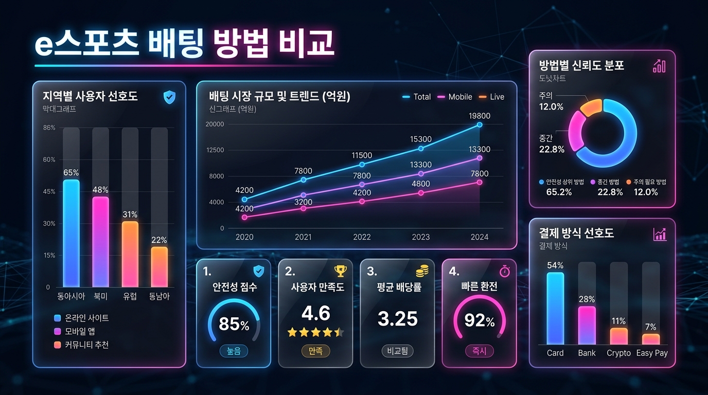 e스포츠 배팅 방법 비교